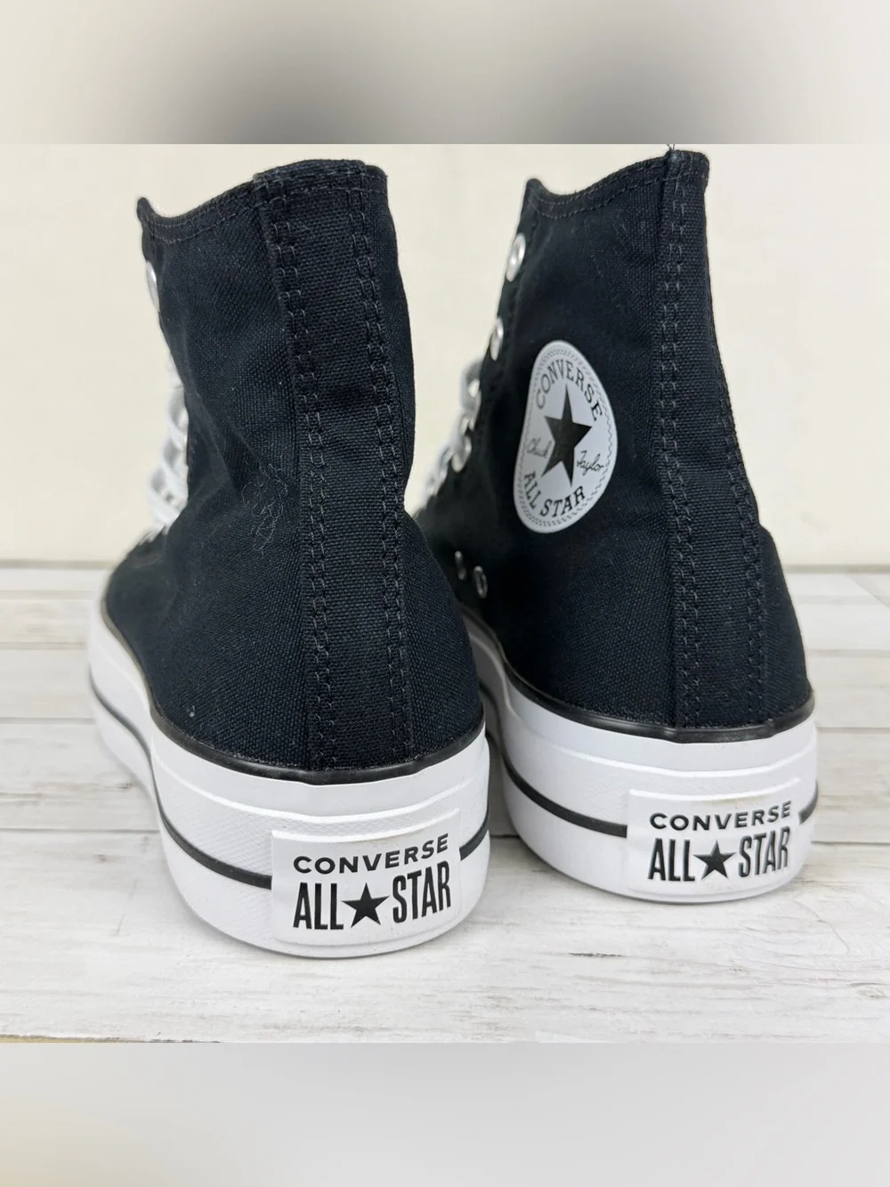 Women's Converse Taylor All Star Lift Hi Size 8 Black/White 560845F New with Box - Picture 7 of 11